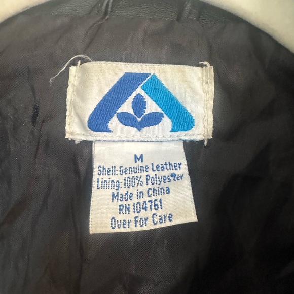 Genuine Leather Bomber Jacket - Albertsons - Picture 4 of 6